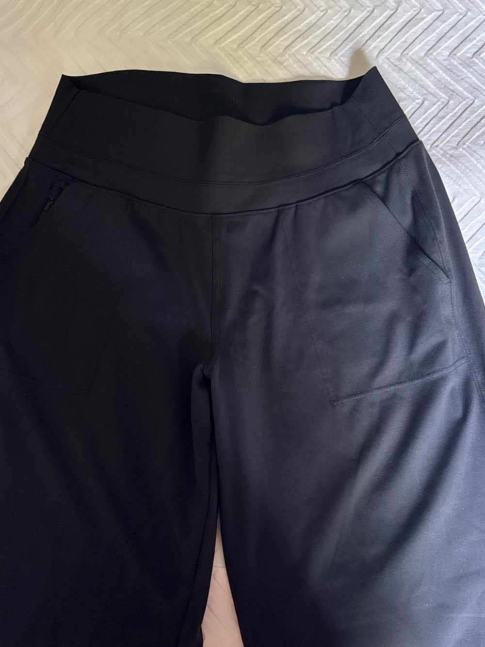 Athleta Black High-Waist Performance Joggers with Zip Pocket